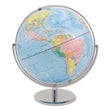 ADVANTUS CORPORATION 12-Inch Globe with Blue Oceans, Silver-Toned Metal Desktop Base, Full-Meridian