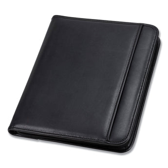 SAMSILL CORPORATION Professional Zippered Pad Holder, Pockets/Slots, Writing Pad, Black