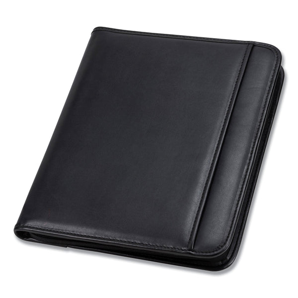 SAMSILL CORPORATION Professional Zippered Pad Holder, Pockets/Slots, Writing Pad, Black