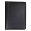 SAMSILL CORPORATION Contrast Stitch Leather Padfolio, 8 1/2 x 11, Leather, Black