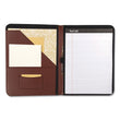 SAMSILL CORPORATION Contrast Stitch Leather Padfolio, 8 1/2 x 11, Leather, Tan