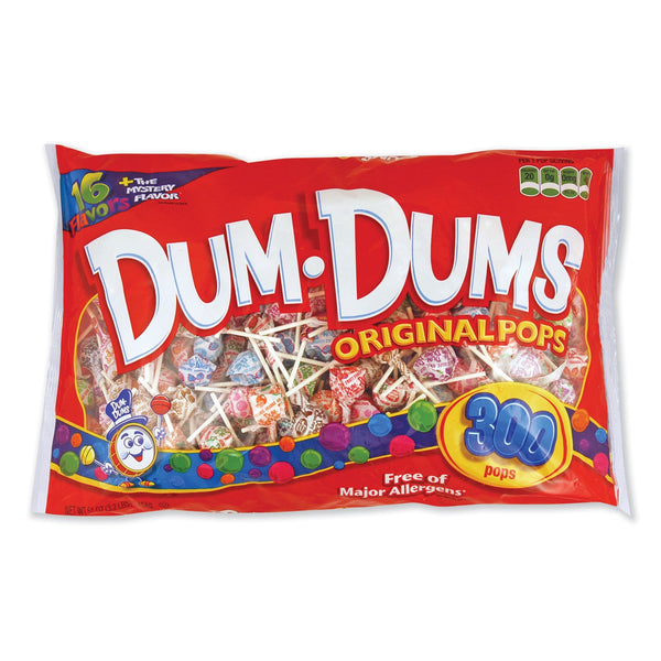 SPANGLER CANDY COMPANY Dum-Dum-Pops, Assorted Flavors, Individually Wrapped, 300/Pack