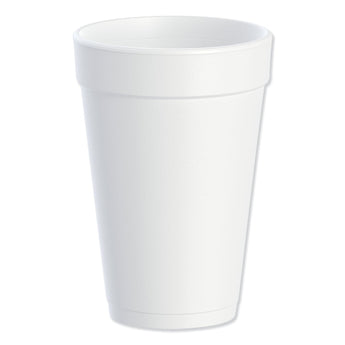 DART Foam Drink Cups, 16 oz, White, 25/Bag, 40 Bags/Carton