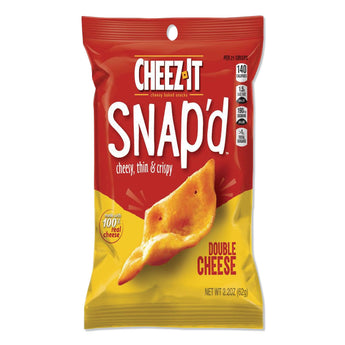 KELLOGG'S Cheez-it Snap'd Crackers, Double Cheese, 2.2 oz Pouch, 6/Pack