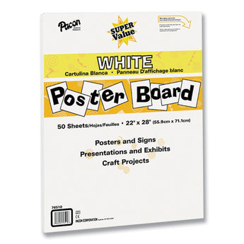 PACON CORPORATION Super Value Posterboard, 22 x 28, White, 50/Carton