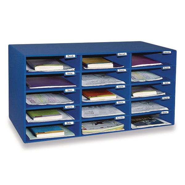 Classroom Keepers Corrugated Mailbox, 31.5 x 12.88 x 16.38, Blue