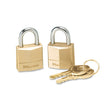 MASTER LOCK COMPANY Three-Pin Brass Tumbler Locks, 0.75" Wide, 2 Locks and 2 Keys, 2/Pack