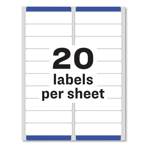 AVERY PRODUCTS CORPORATION Easy Peel White Address Labels w/ Sure Feed Technology, Inkjet Printers, 1 x 4, White, 20/Sheet, 25 Sheets/Pack