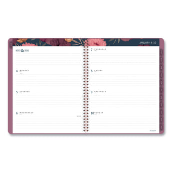 Dark Romance Weekly/Monthly Planner, Dark Romance Floral Artwork, 11 x 8.5, Multicolor Cover, 13-Month (Jan-Jan): 2024-2025