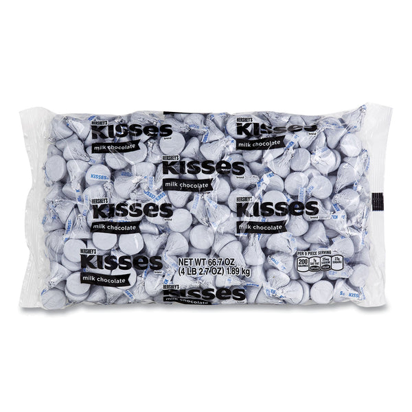 THE HERSHEY COMPANY KISSES, Milk Chocolate, White Wrappers, 66.7 oz Bag, Ships in 1-3 Business Days