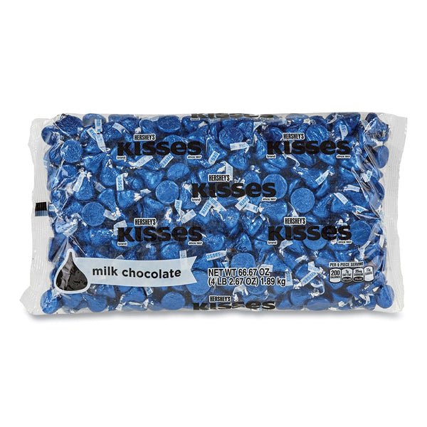 THE HERSHEY COMPANY KISSES, Milk Chocolate, Dark Blue Wrappers, 66.7 oz Bag, Ships in 1-3 Business Days
