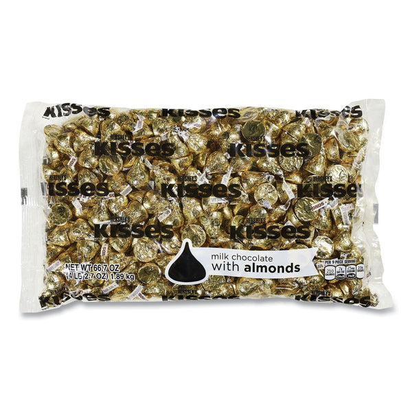 THE HERSHEY COMPANY KISSES Milk Chocolate with Almonds, 66.7 oz Bag, Ships in 1-3 Business Days