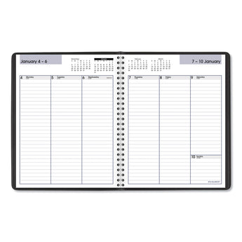 DayMinder Weekly Planner, Vertical-Column Format, 8.75 x 7, Black Cover, 12-Month (Jan to Dec): 2024