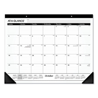 AT-A-GLANCE Academic Year Ruled Desk Pad, 21.75 x 17, White Sheets, Black Binding, Black Corners, 16-Month (Sept to Dec): 2023 to 2024