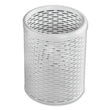 ARTISTIC LLC Urban Collection Punched Metal Pencil Cup, 3.5" Diameter x 4.5"h, White