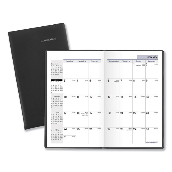 DayMinder Pocket-Sized Monthly Planner, Unruled Blocks, 6 x 3.5, Black Cover, 14-Month (Dec to Jan): 2023 to 2025