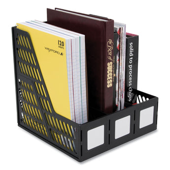 ADVANTUS CORPORATION Literature File, Three Slots, 10 x 10 x 10.25, Black