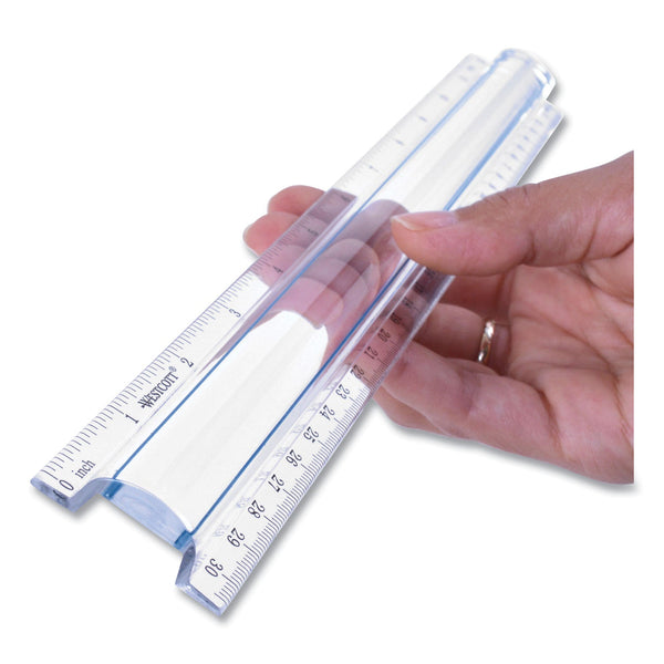 ACME UNITED CORPORATION 12" Magnifying Ruler, Standard/Metric, Plastic, Clear
