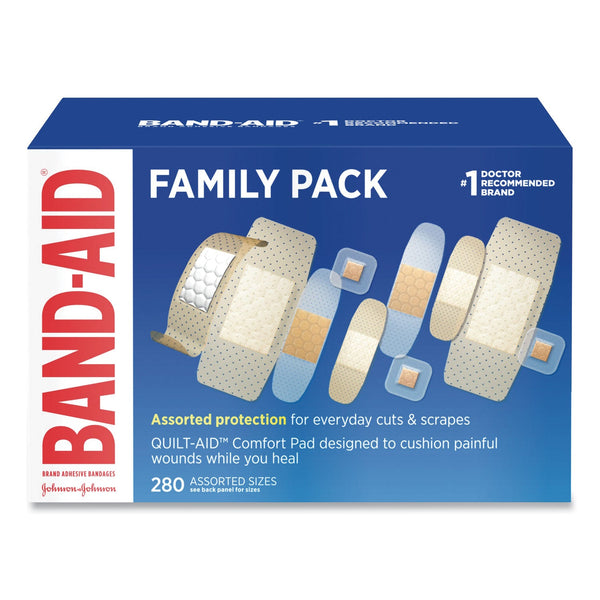 JOHNSON & JOHNSON Sheer/Wet Adhesive Bandages, Assorted Sizes, 280/Box