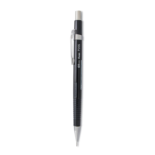 PENTEL OF AMERICA Sharp Mechanical Pencil, 0.5 mm, HB (#2), Black Lead, Black Barrel