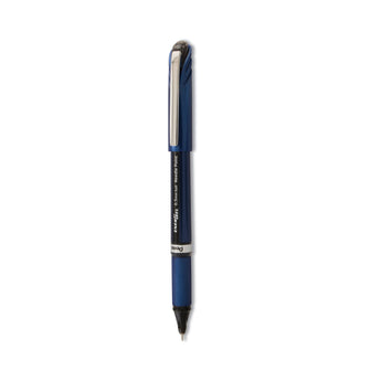 PENTEL OF AMERICA EnerGel NV Gel Pen, Stick, Fine 0.5 mm Needle Tip, Black Ink, Blue/Black Barrel, Dozen