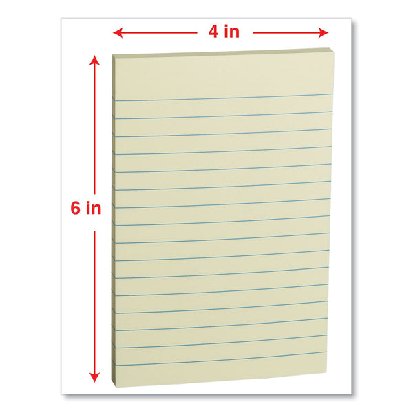 UNIVERSAL OFFICE PRODUCTS Self-Stick Note Pads, Note Ruled, 4" x 6", Assorted Pastel Colors, 100 Sheets/Pad, 5 Pads/Pack