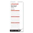 UNIVERSAL OFFICE PRODUCTS Three-Month Wall Calendar, 12 x 27, White/Black/Red Sheets, 14-Month, Dec 2023 to Jan 2025