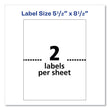 AVERY PRODUCTS CORPORATION Shipping Labels w/ TrueBlock Technology, Inkjet Printers, 5.5 x 8.5, White, 2/Sheet, 25 Sheets/Pack