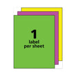 High-Visibility Permanent Laser ID Labels, 8.5 x 11, Asst. Neon, 15/Pack Flipcost Flipcost