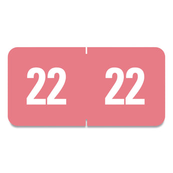 Smead™ Yearly End Tab File Folder Labels, 22, 0.5 x 1, Pink, 25/Sheet, 10/Sheets per Resealable Pegboard Display Pack, 250/Pack