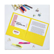 Two-Pocket Folder, 40-Sheet Capacity, 11 x 8.5, Yellow, 25/Box Flipcost Flipcost