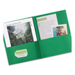 Two-Pocket Folder, Prong Fastener, 0.5" Capacity, 11 x 8.5, Green, 25/Box Flipcost Flipcost