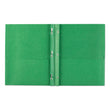 Two-Pocket Folder, Prong Fastener, 0.5" Capacity, 11 x 8.5, Green, 25/Box Flipcost Flipcost