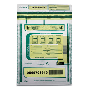 CONTROLTEK Deposit Bag, Plastic, 9 x 12, Clear, 100/Pack