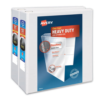 AVERY PRODUCTS CORPORATION Heavy-Duty Non Stick View Binder with DuraHinge and Slant Rings, 3 Rings, 4