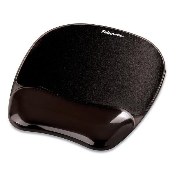 FELLOWES MFG. CO. Gel Crystals Mouse Pad with Wrist Rest, 7.87 x 9.18, Black