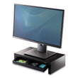 FELLOWES MFG. CO. Designer Suites Monitor Riser, For 21" Monitors, 16" x 9.38" x 4.38" to 6", Black Pearl, Supports 40 lbs