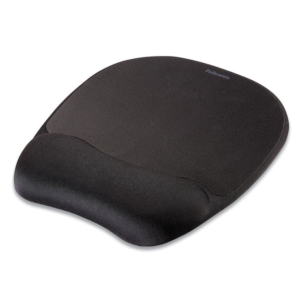 FELLOWES MFG. CO. Memory Foam Mouse Pad with Wrist Rest, 7.93 x 9.25, Black