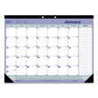 REDIFORM OFFICE PRODUCTS Monthly Desk Pad Calendar, 21.25 x 16, White/Blue/Green Sheets, Black Binding, Black Corners, 12-Month (Jan to Dec): 2024