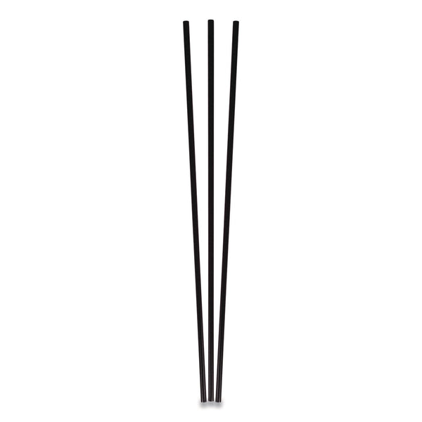 Berkley Square Unwrapped Round Stirrers, 7.75", Polypropylene, Black, 500/Pack