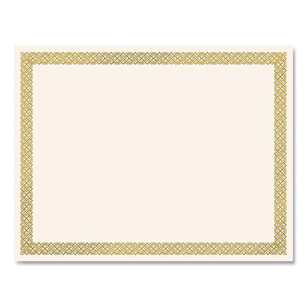 Great Papers!® Foil Border Certificates, 8.5 x 11, Ivory/Gold with Gold Braided Border, 15/Pack