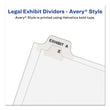 AVERY PRODUCTS CORPORATION Preprinted Legal Exhibit Side Tab Index Dividers, Avery Style, 25-Tab, 1 to 25, 11 x 8.5, White, 1 Set
