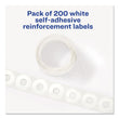 AVERY PRODUCTS CORPORATION Dispenser Pack Hole Reinforcements, 0.25" Dia, White, 200/Pack, (5729)