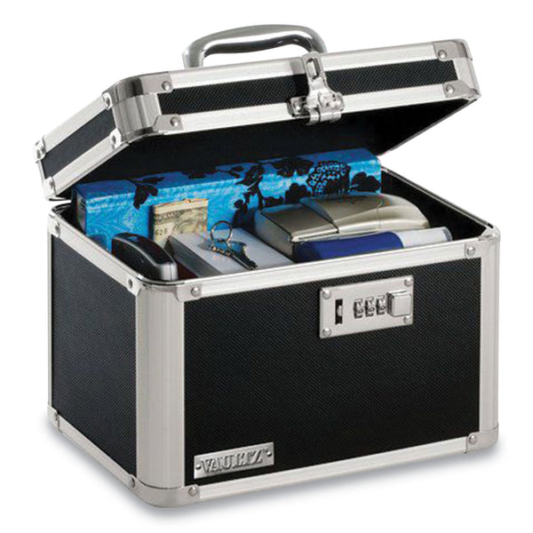 IDEASTREAM CONSUMER PRODUCTS Latching Lid Locking Personal Security Box, Combination Lock, 10 x 7.5 x 7.75, Plastic; Steel; Aluminum, Black