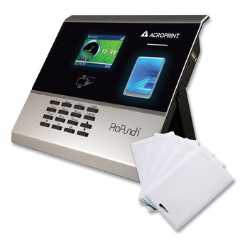 ACRO PRINT TIME RECORDER ProPunch Biometric and Proximity Bundle, 50 Employees, Black