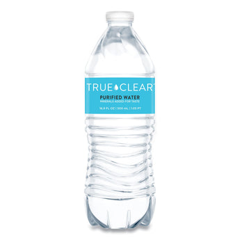 TRUE CLEAR Purified Bottled Water, 16.9 oz Bottle, 24 Bottles/Carton, 84 Cartons/Pallet