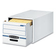 FELLOWES MFG. CO. STOR/DRAWER Basic Space-Savings Storage Drawers, Letter Files, 14" x 25.5" x 11.5", White/Blue, 6/Carton