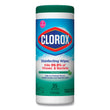 CLOROX SALES CO. Disinfecting Wipes, 1-Ply, 7 x 8, Fresh Scent, White, 35/Canister