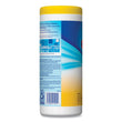 CLOROX SALES CO. Disinfecting Wipes, 1-Ply, 7 x 8, Crisp Lemon, White, 35/Canister, 12 Canisters/Carton