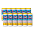 CLOROX SALES CO. Disinfecting Wipes, 1-Ply, 7 x 8, Crisp Lemon, White, 35/Canister, 12 Canisters/Carton
